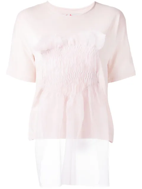 tulle smocked T-shirt tulle smocked T-shirt
