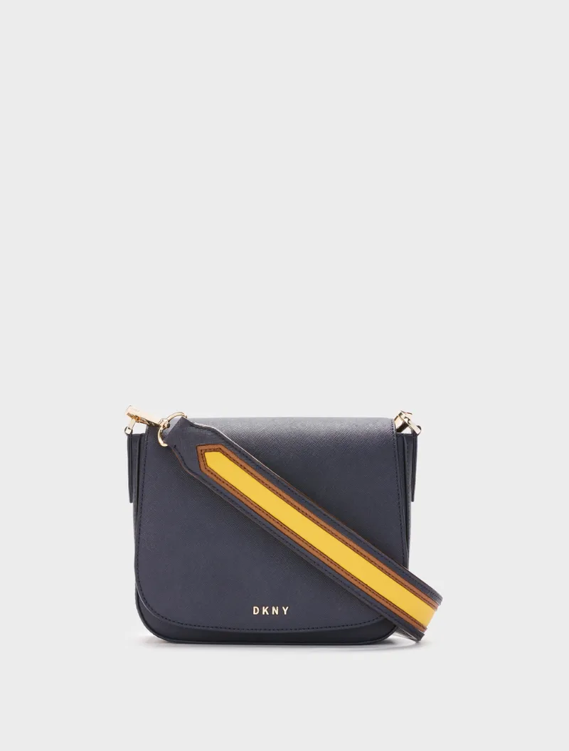 DKNY Saffiano Contrast Strap Crossbody in Blue ModeSens