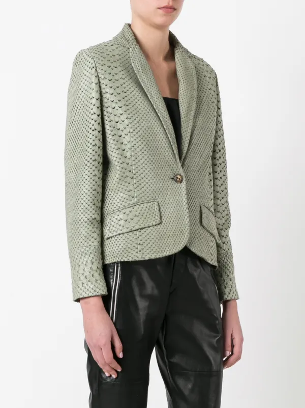 Christian Dior Chamarra Con Efecto De Piel De Serpiente pre-owned - Farfetch