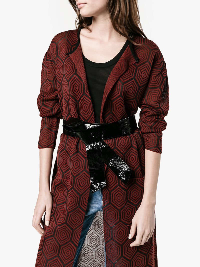 Dries Van Noten asymmetric bow wrap belt