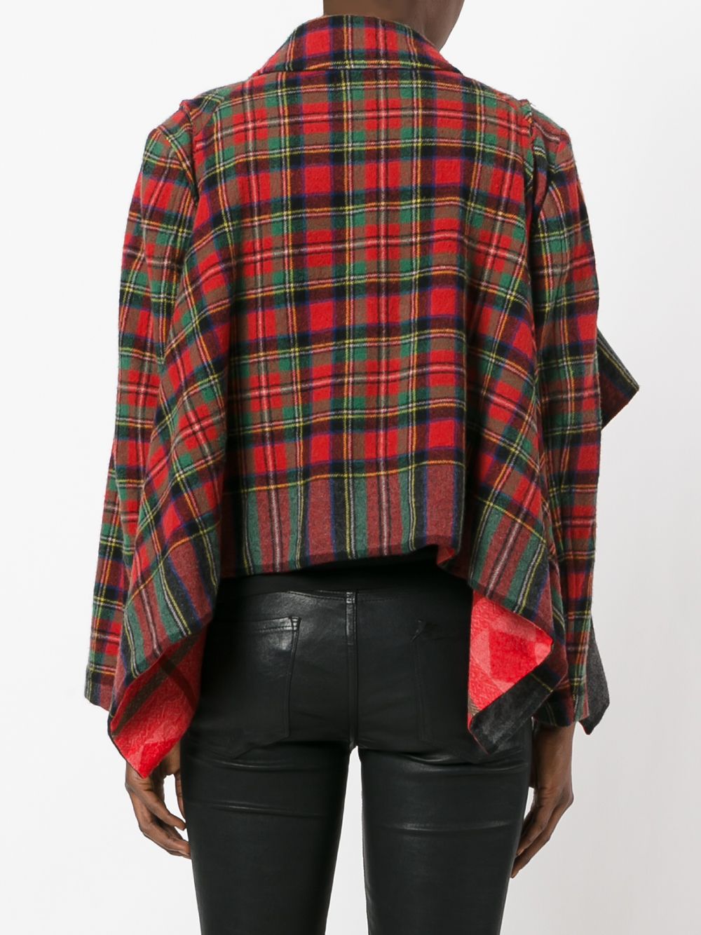 фото Comme Des Garçons Pre-Owned куртка-накидка в шотландскую клетку