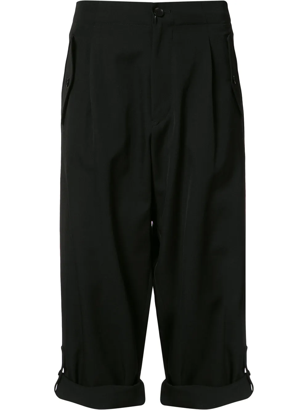 фото Yohji yamamoto укороченные брюки с отворотами