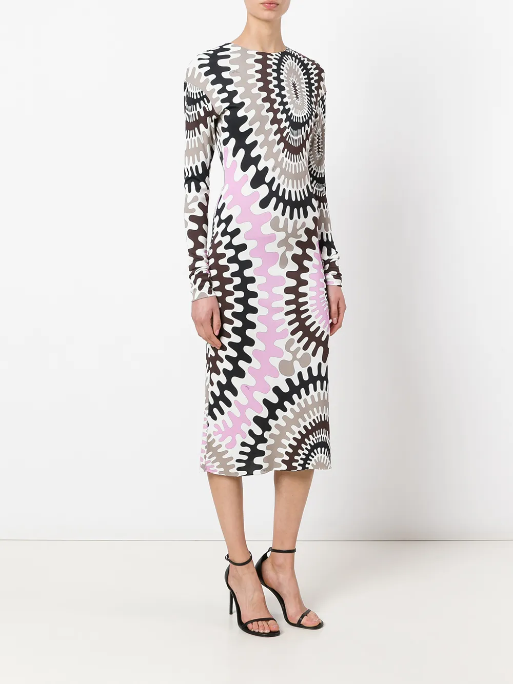 Pucci Longsleeved Printed Dress In Multi