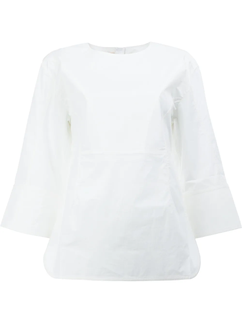 Shop Marni Cropped Sleeve Blouse In White