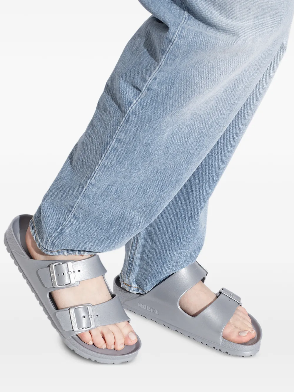 Birkenstock Arizona sandalen met gesp Grijs