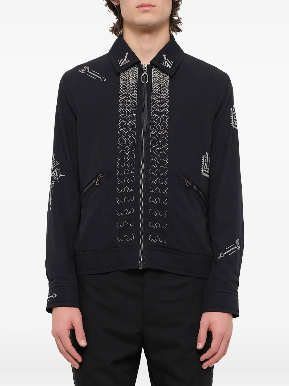 Lanvin Jacke mit Pfeil-Stickerei - Blau