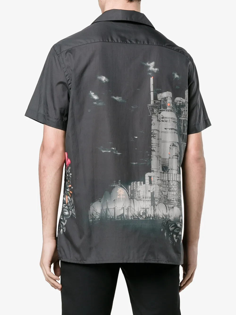 Lanvin printed bowling shirt Zwart