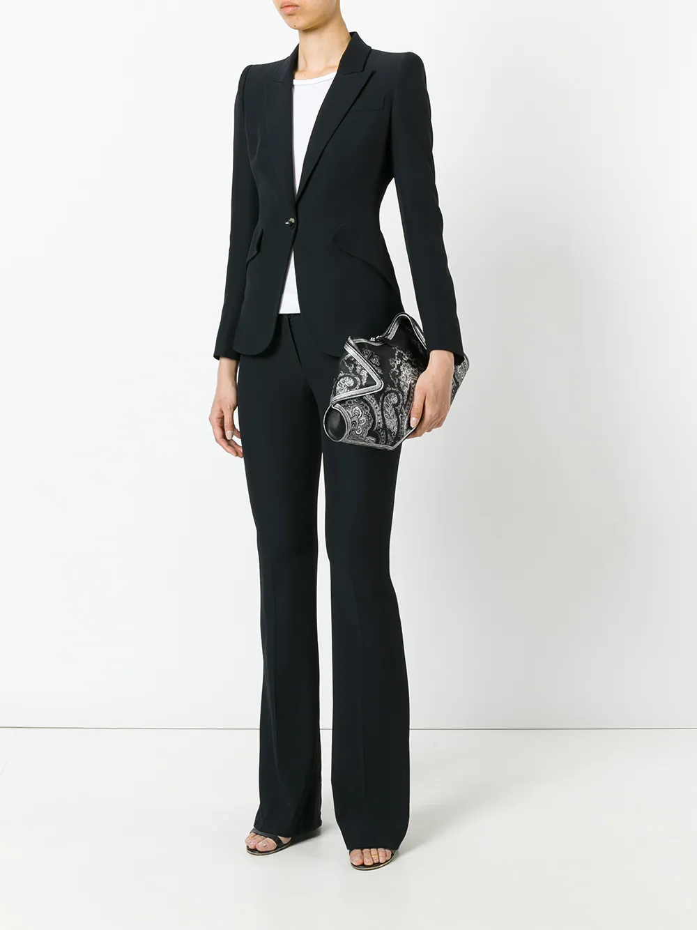 Alexander McQueen paisley De Manta clutch - Zwart