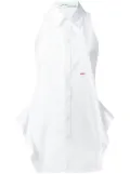 Off-White ruffled trim sleeveless shirt