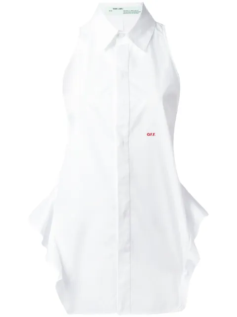 Off-White ruffled trim sleeveless shirt 
