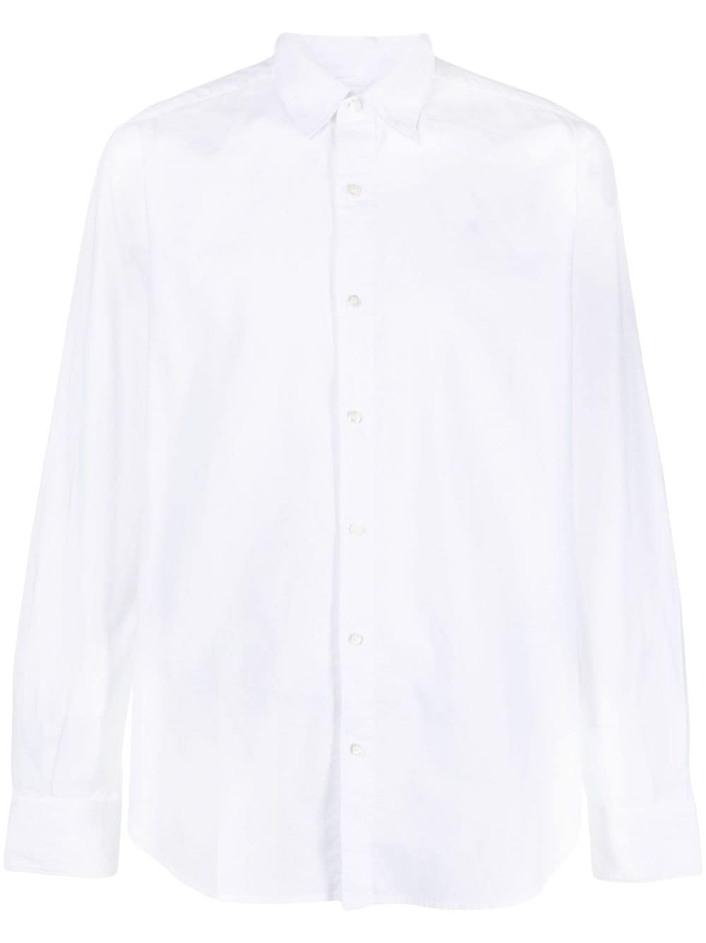 Shop Aspesi Long-sleeved Plain Shirt In White