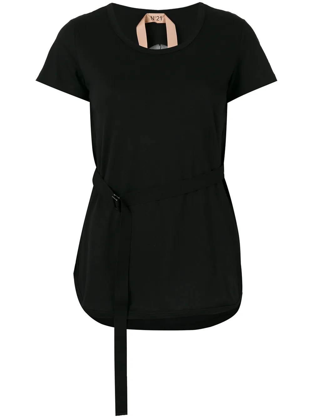 Nº21 curved hem T-shirt - Nero