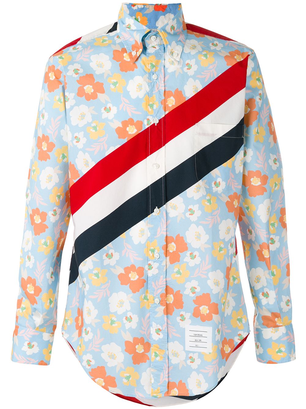 THOM BROWNE THOM BROWNE FLORAL PRINT SHIRT - BLUE,MWL001A0193211999195