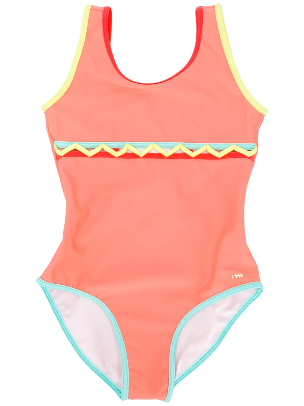 Chloé Kids zig zag detail swimsuit | Yellow | Image 1