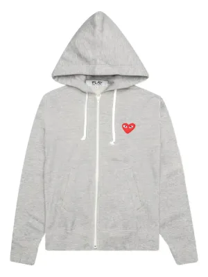 Comme Des Garçons Play Zip Up Hoodie | Blue | FARFETCH CA