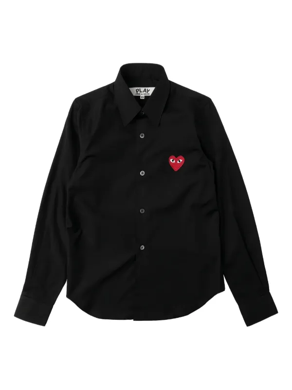 Comme Des Garçons Play embroidered-heart Shirt Black