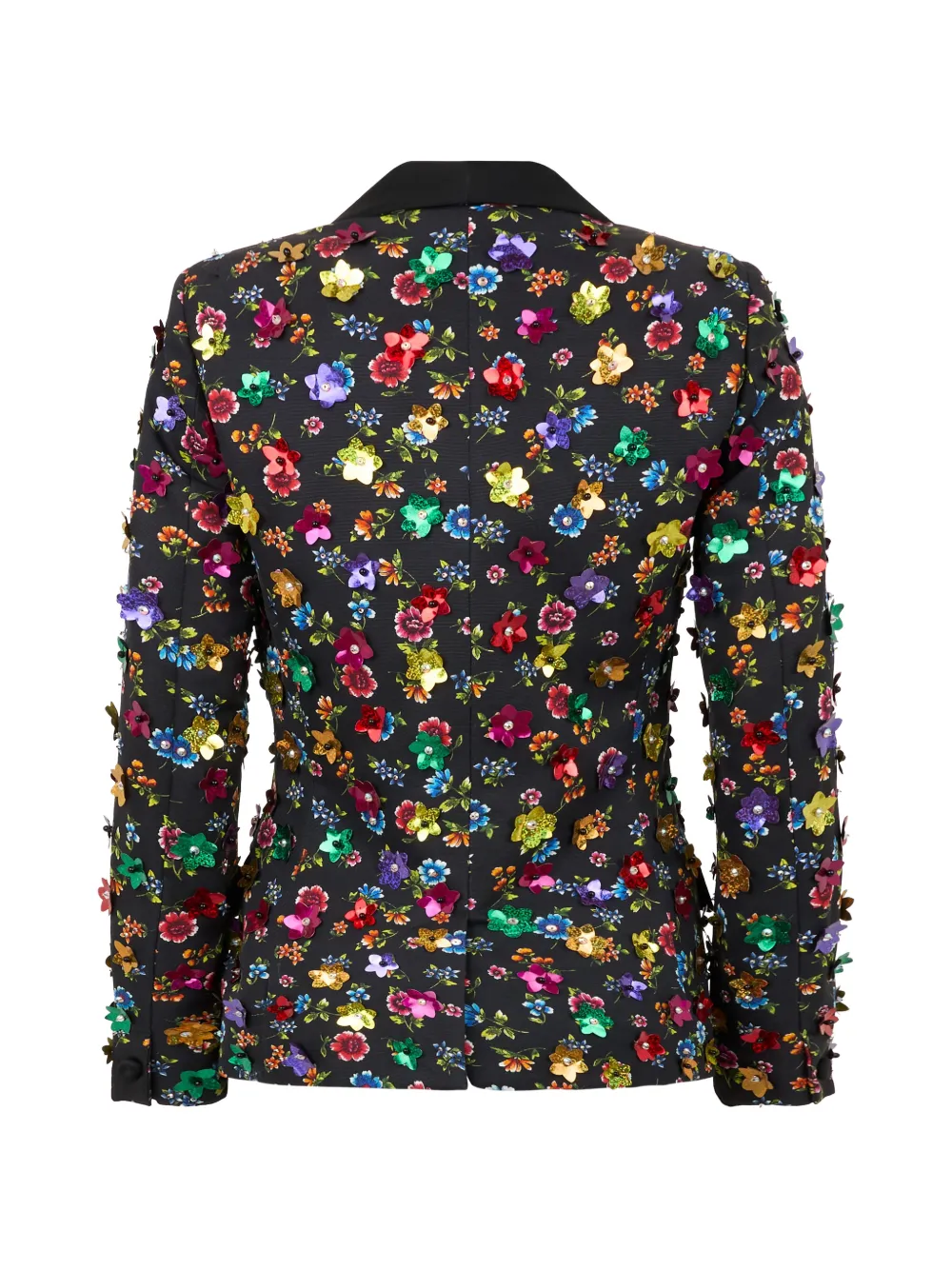 Moschino floral embroidered blazer Zwart