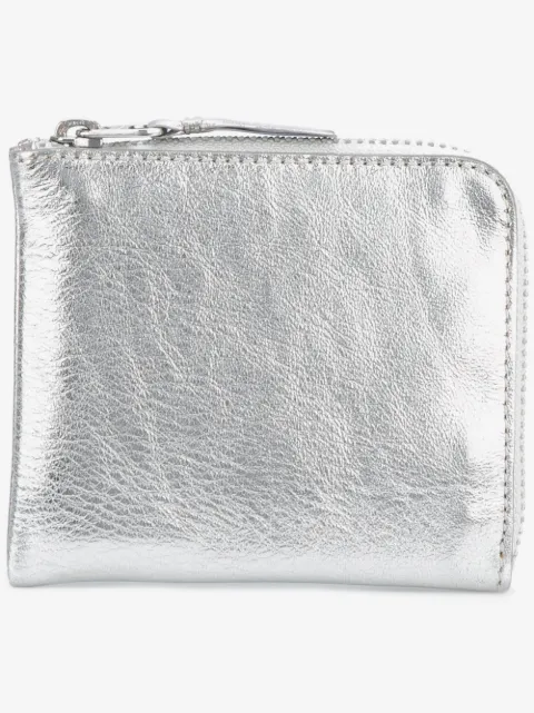 Comme Des Garçons Wallet cartera con efecto metalizado