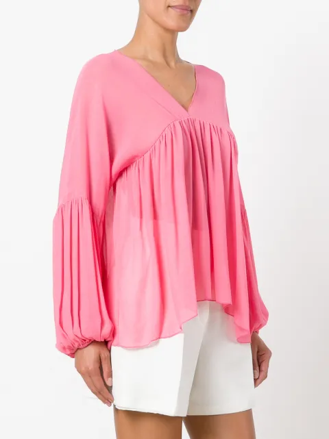 draped neck blouse