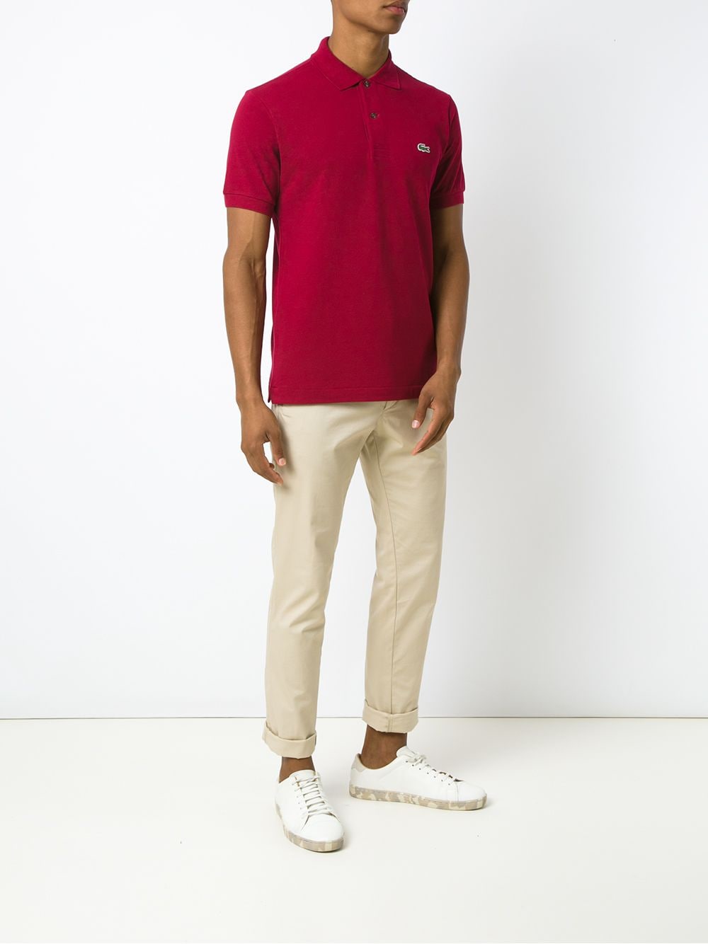 Lacoste logo embroidered polo shirt - Rood