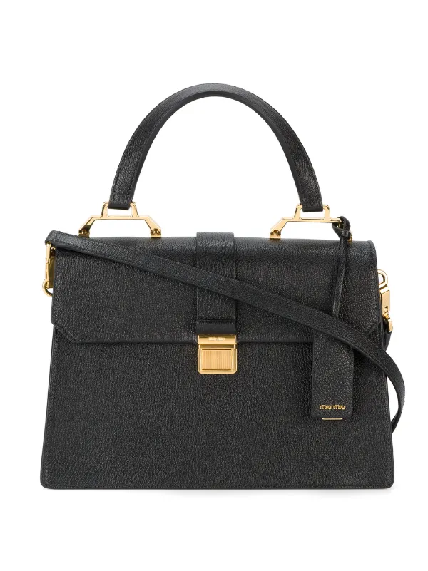 Miu Miu Madras Handbag in Black
