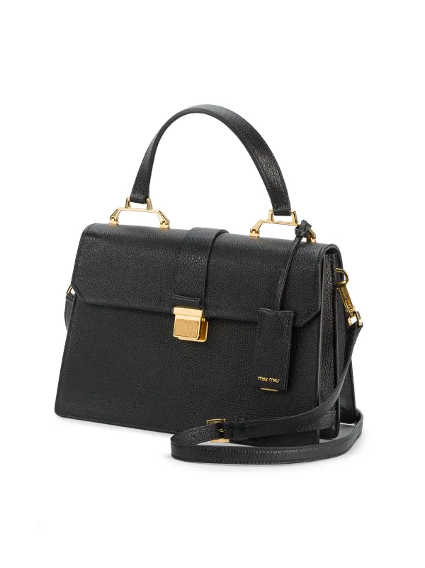 Miu Miu Madras Handbag | Black | FARFETCH JO
