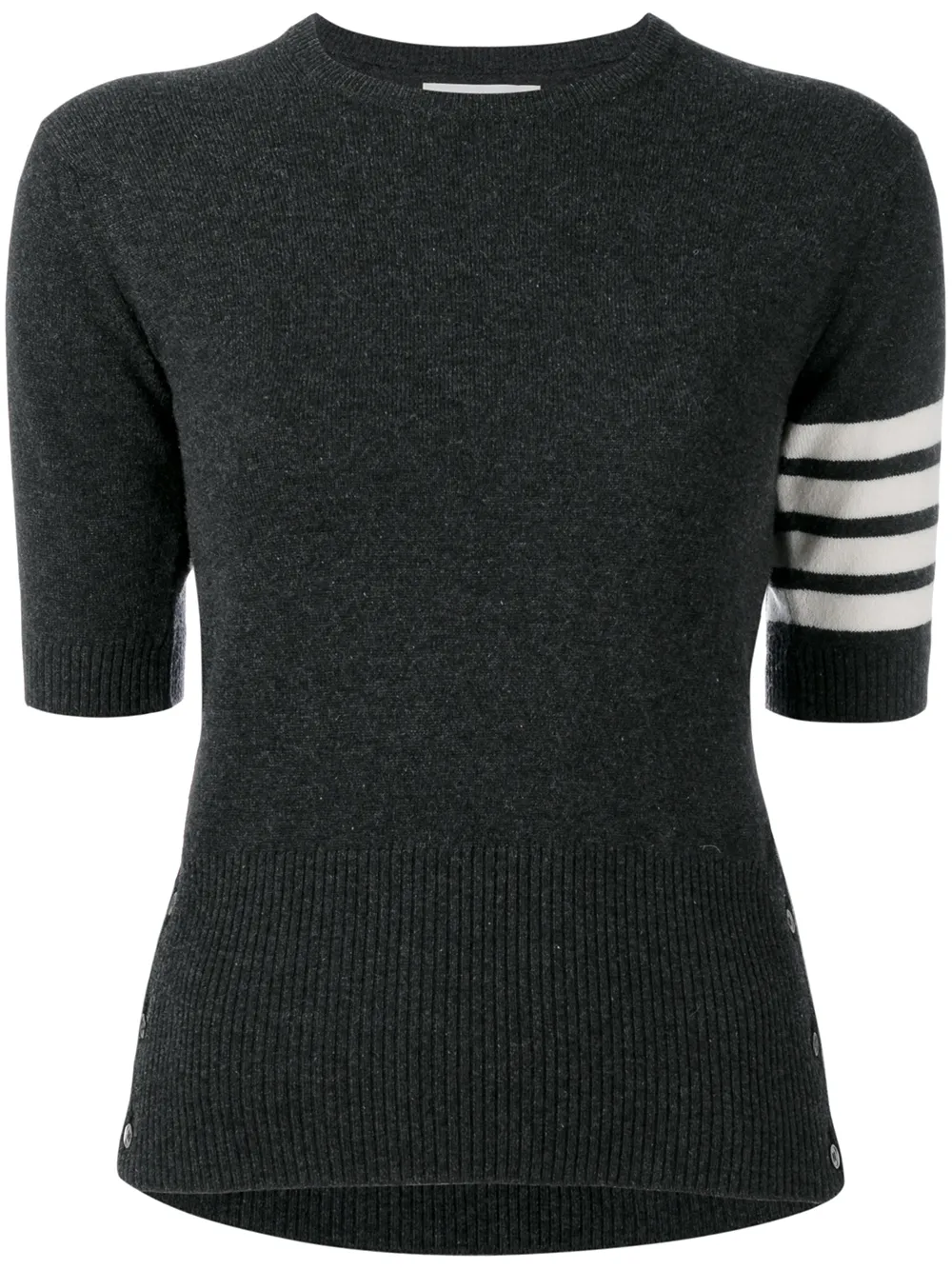 Thom Browne striped detail shortsleeved jumper | gris | Image 1
