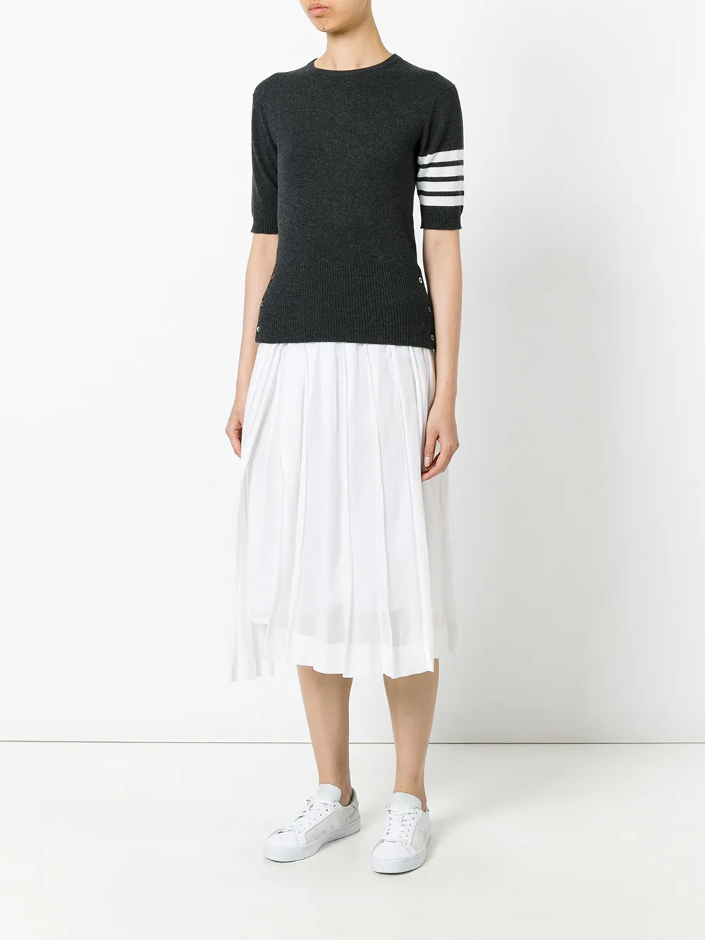 Thom Browne striped detail shortsleeved jumper | Suéteres | Image 2