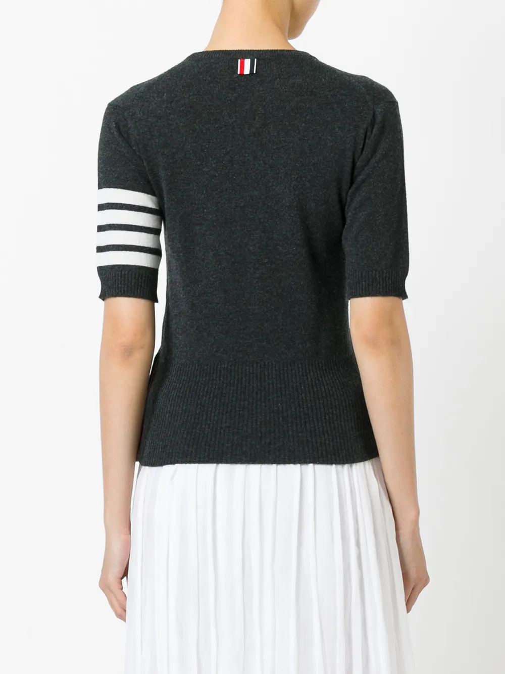 Thom Browne striped detail shortsleeved jumper Grijs