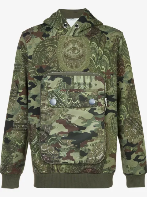 Givenchy sweatshirt med hætte og kamuflage