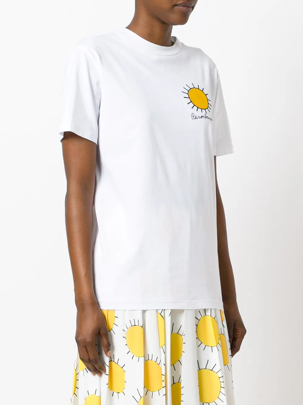  Christopher Kane Embroidered Sun T-shirt - White 