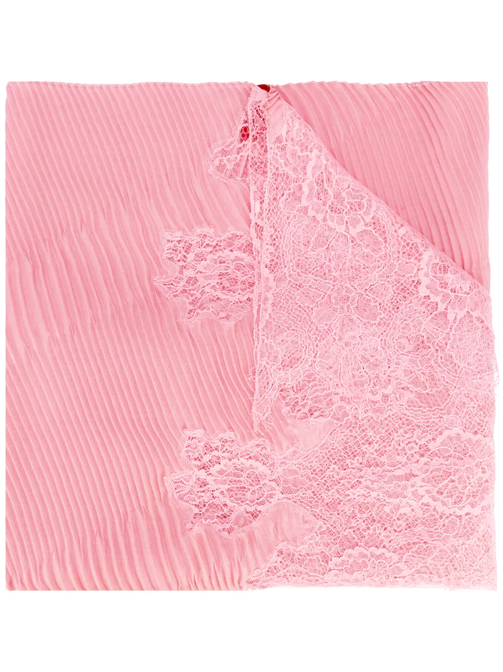 Valentino Garavani pleated and lace scarf Roze