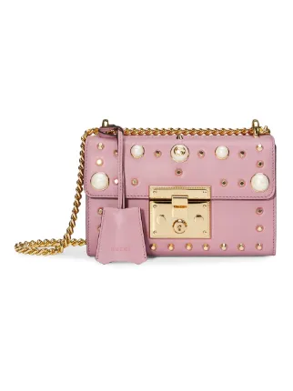 Padlock studded leather shoulder bag new arrivals