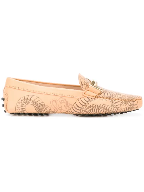 Tod's tattoo dragon loafers
