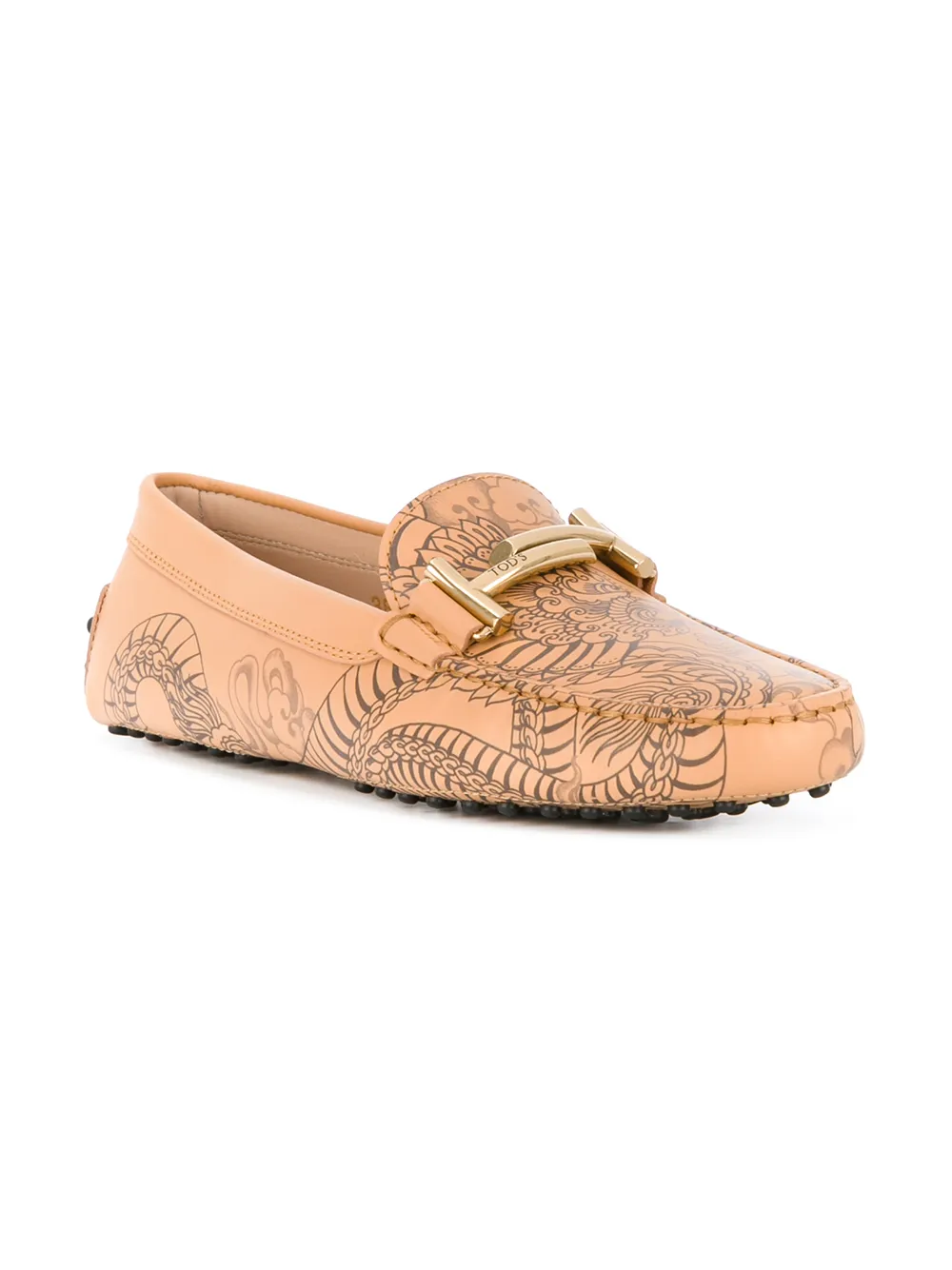 Tod's tattoo dragon loafers - Beige