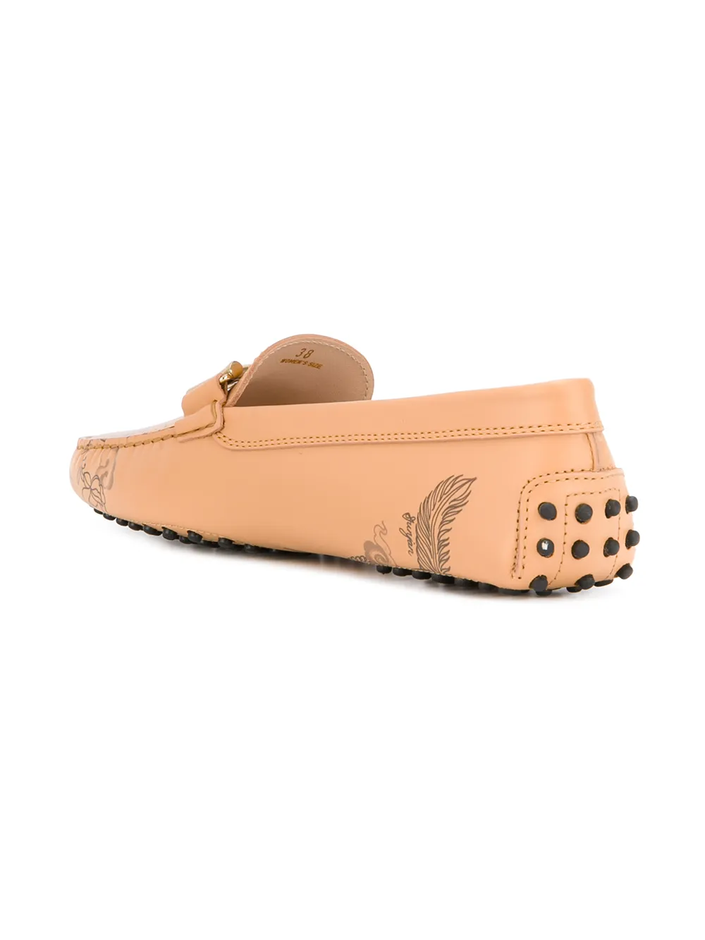 Tod's tattoo dragon loafers Beige