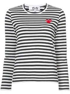 cdg black and white striped shirt