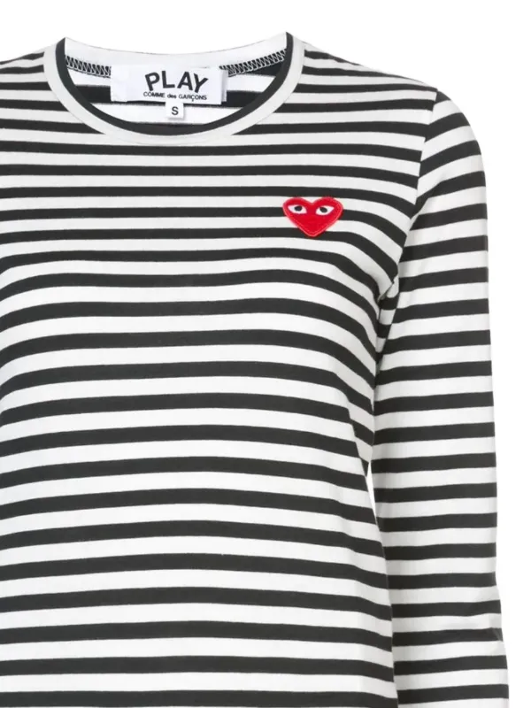 Comme Des Garçons Play ハートロゴ ボーダー柄 カットソー 通販