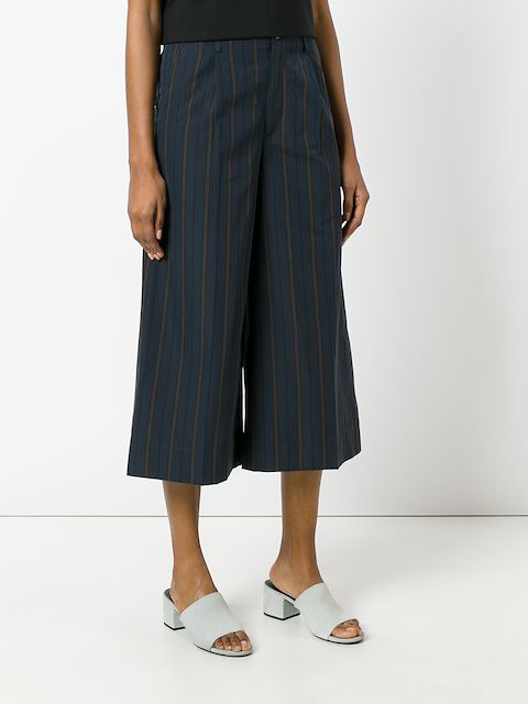 blue striped trousers