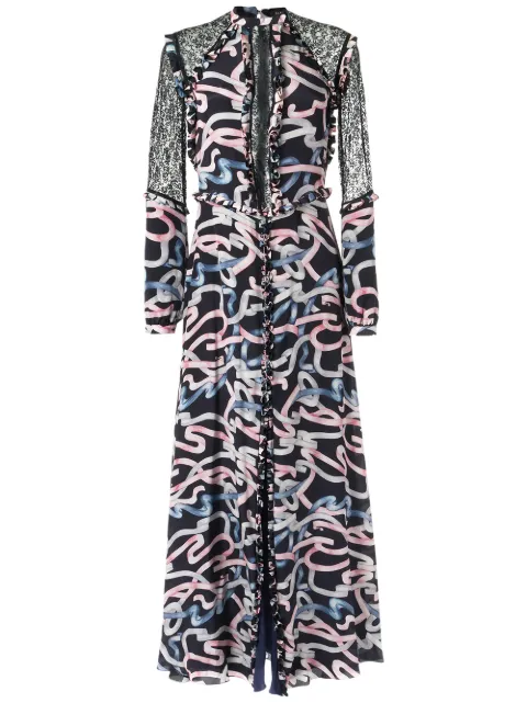 Olympiah lace panelled gown