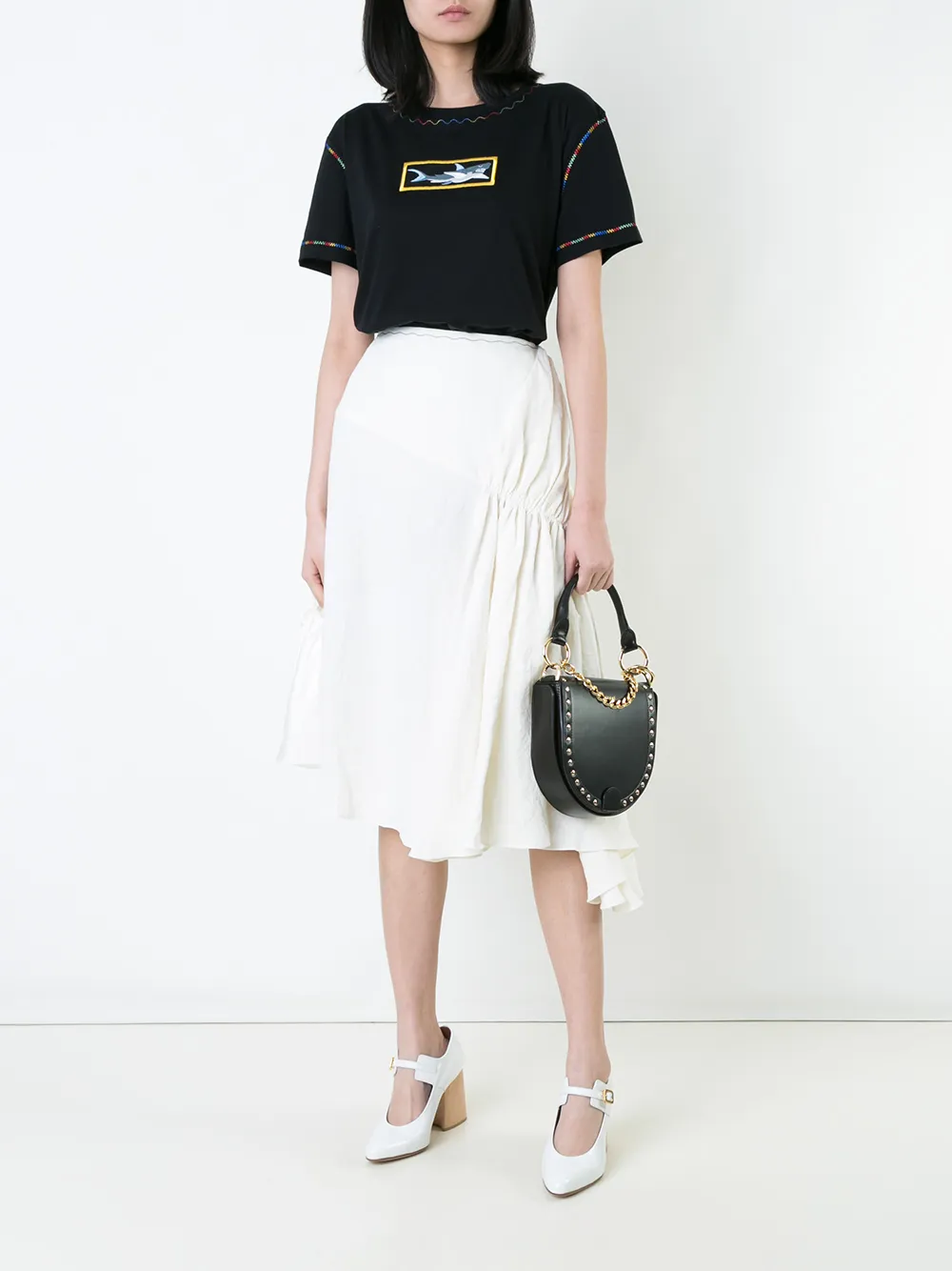 JW Anderson gathered midi skirt - Wit