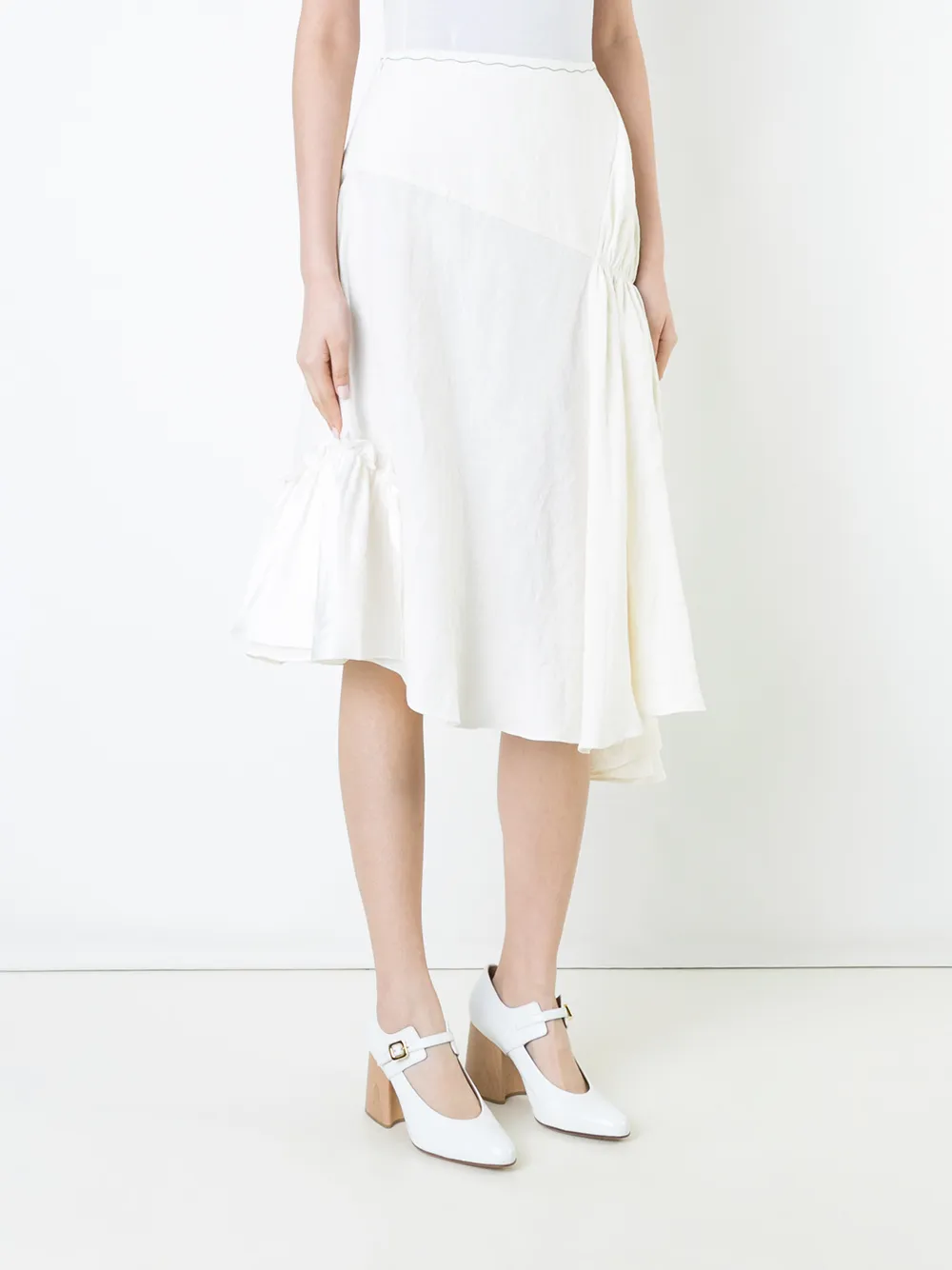 JW Anderson gathered midi skirt Wit
