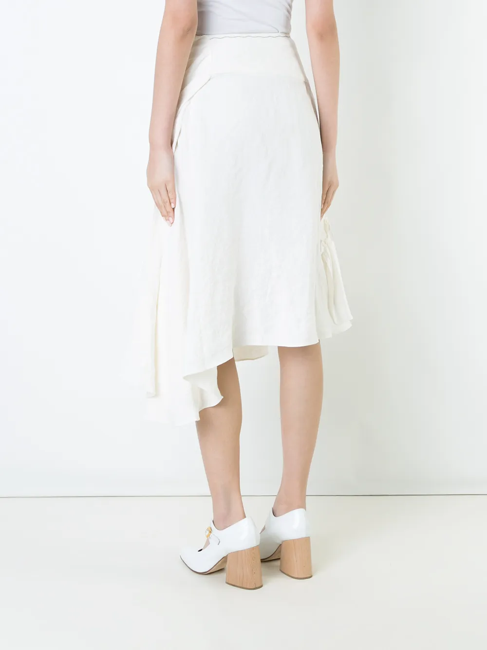 JW Anderson gathered midi skirt Wit