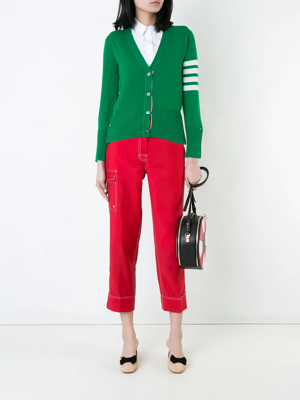 Thom Browne kasjmier vest met V-hals Groen