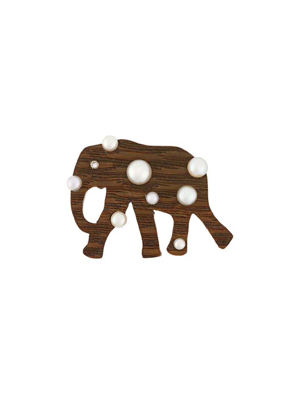 Marc Alary Elephant Pendant In Brown