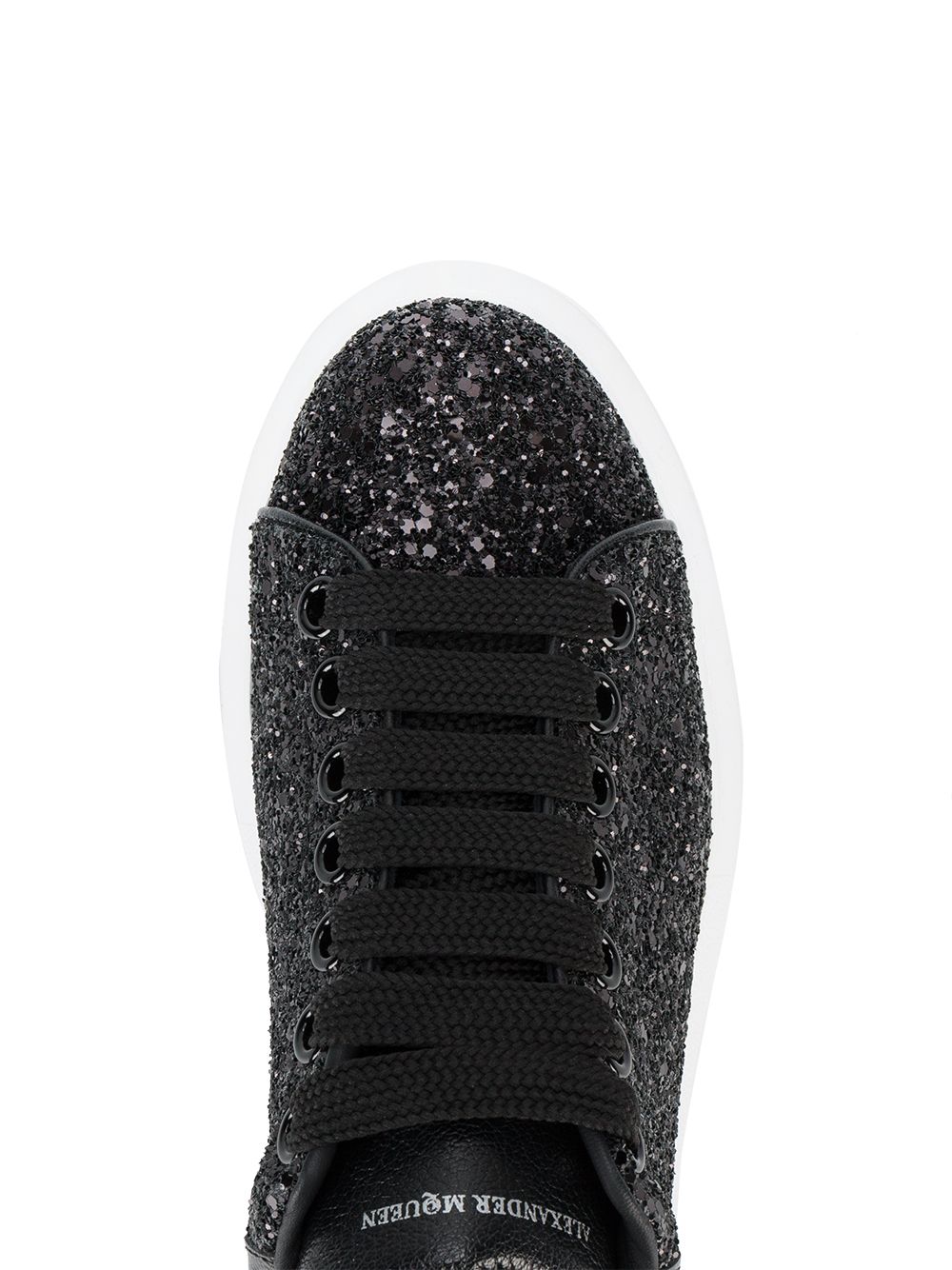 alexander mcqueen black glitter platform sneakers