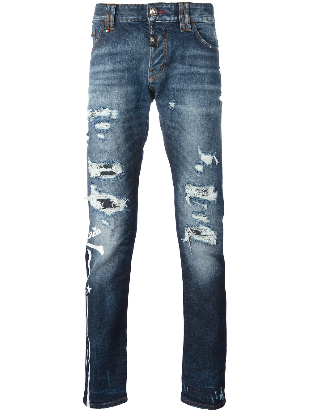 Philipp Plein distressed slim-fit jeans - Blu