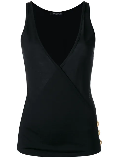 Balmain crisscross sleeveless top