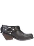 Wanda Nylon ring embellished chunky heel boots - Black