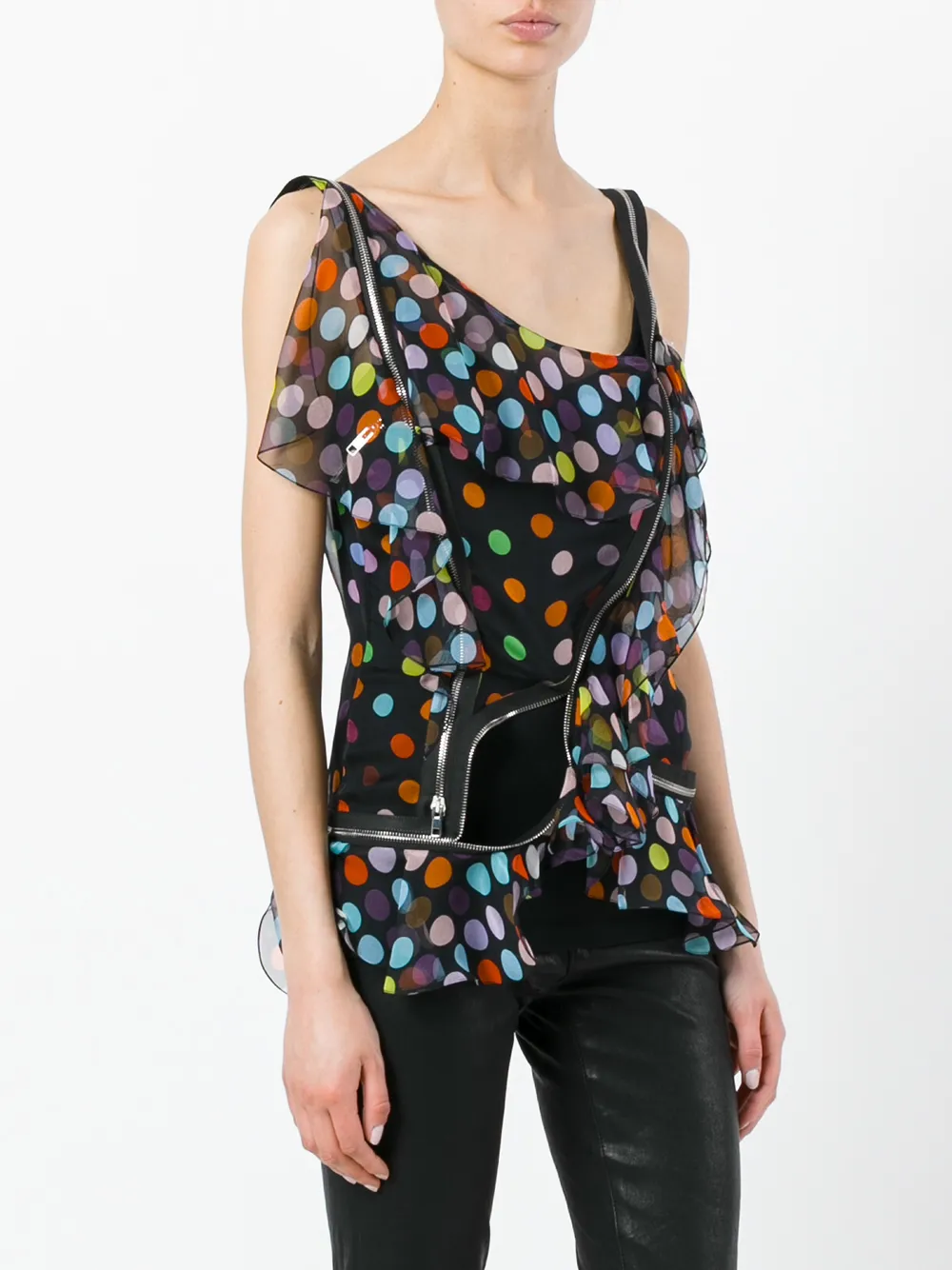 Givenchy one shoulder top Zwart